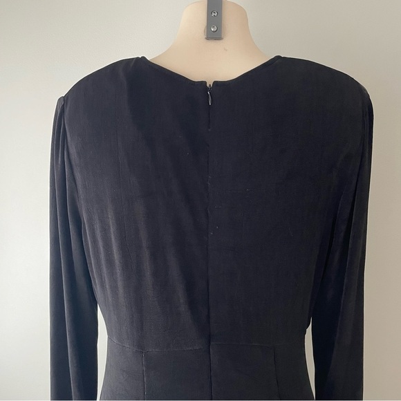 Vintage Joseph Ribkoff Maxi Dress Long Sleeve Black Goth Gothic Union Label - Picture 6 of 10